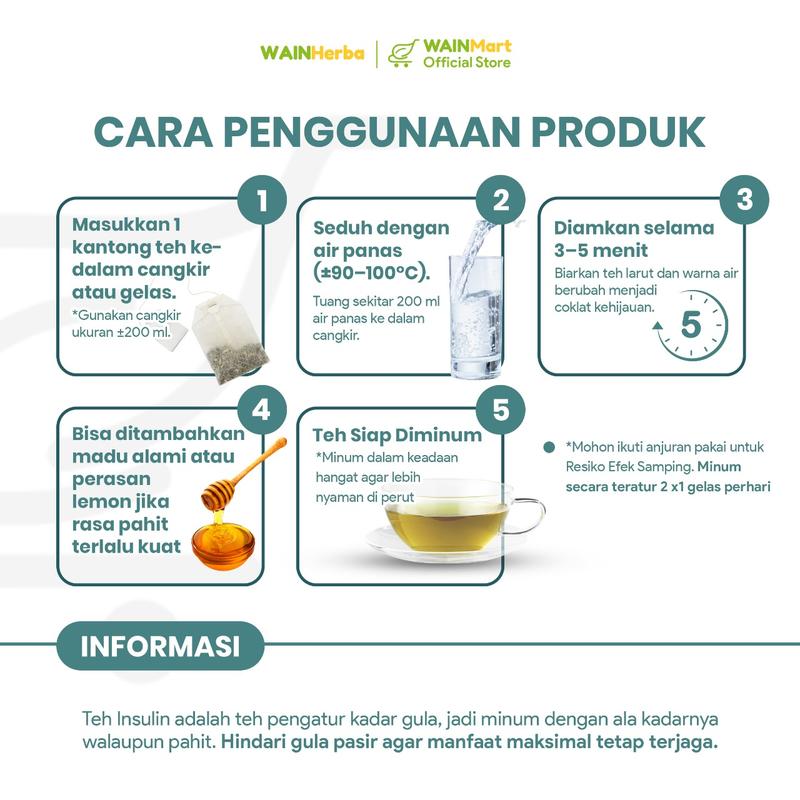 WAINHerba Teh Celup Herbal Daun Insulin - Menjaga Kontrol Gula Darah - 20 Tea Bag 3