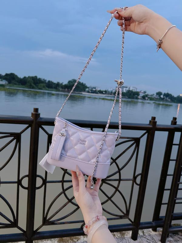  Túi Xách Nữ Trám Ô Dây Xích  Chất Da Size 18cm %W042_T #C43 