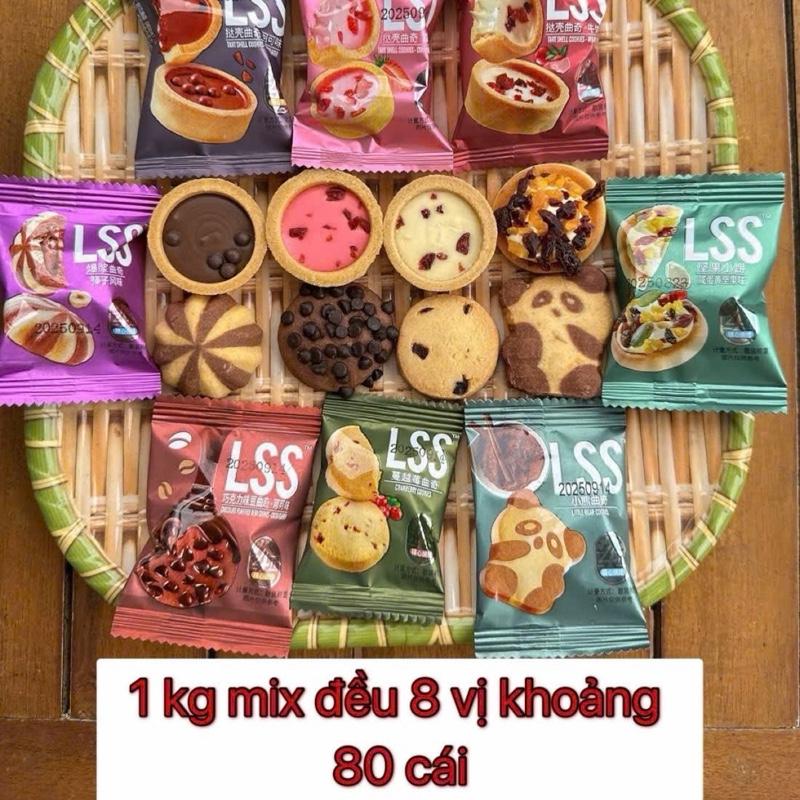 Bánh Quy Bơ Sữa Socola LSS mix đủ 8 vị SNack Food Ăn Vặt NSX in trên bao bì