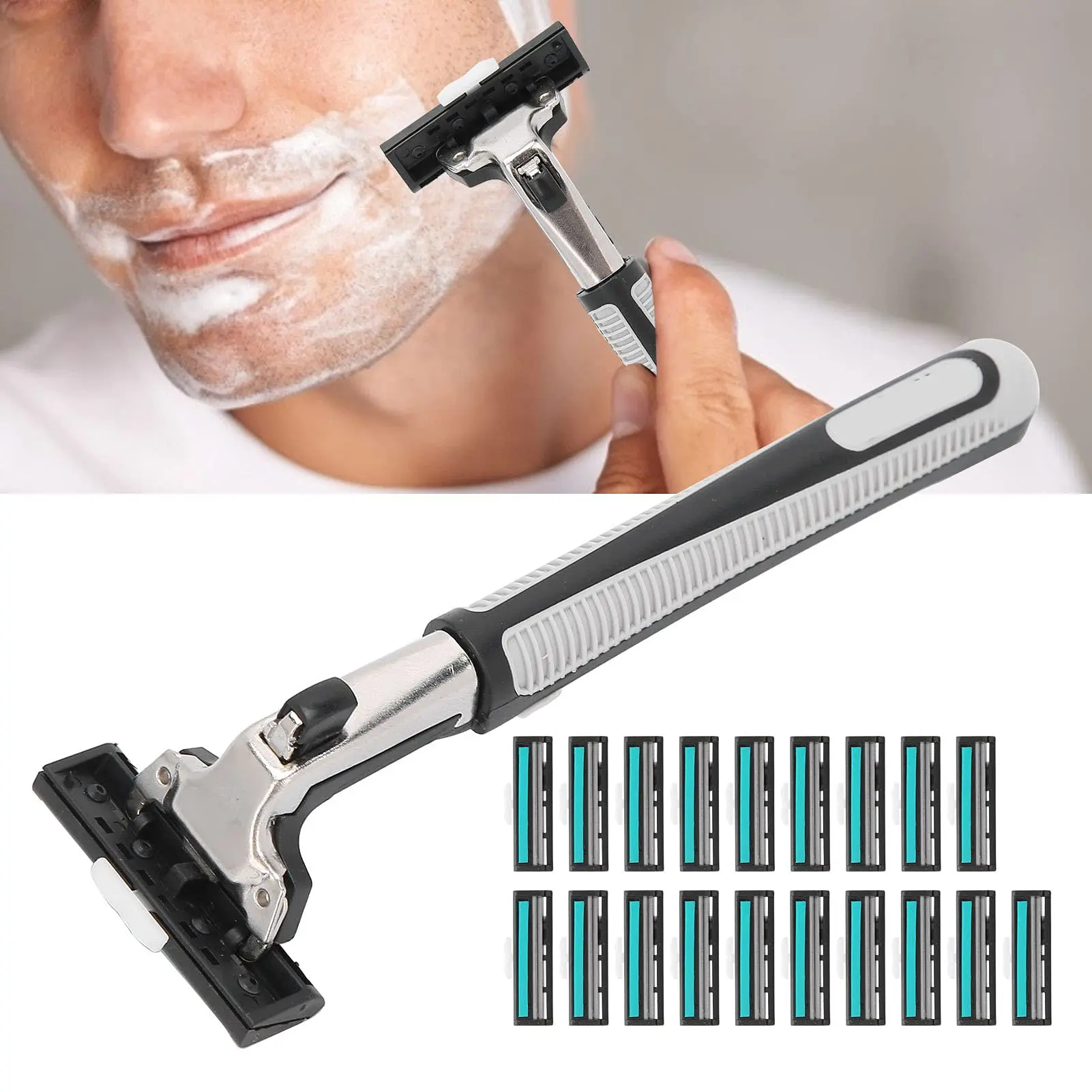 Bộ Combo Dao Cạo Râu 48 Lưỡi - Bao gồm Cán Dao và Tuýp Kem Tạo Bọt