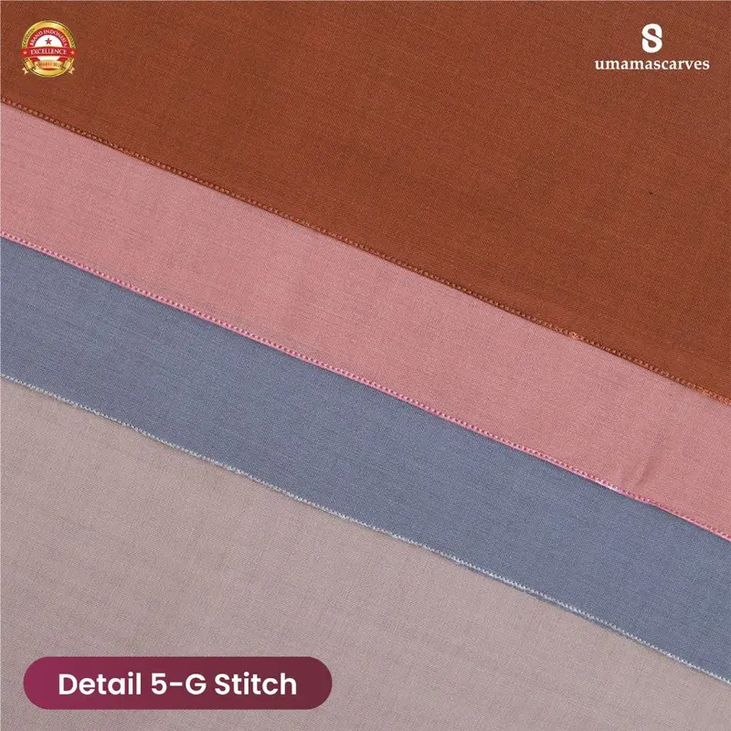 Jilbab Umama Scarf Voal Kola 5-G Metal Logo Jahit110 x110cm Kerudung Polycotton Tryspan 3