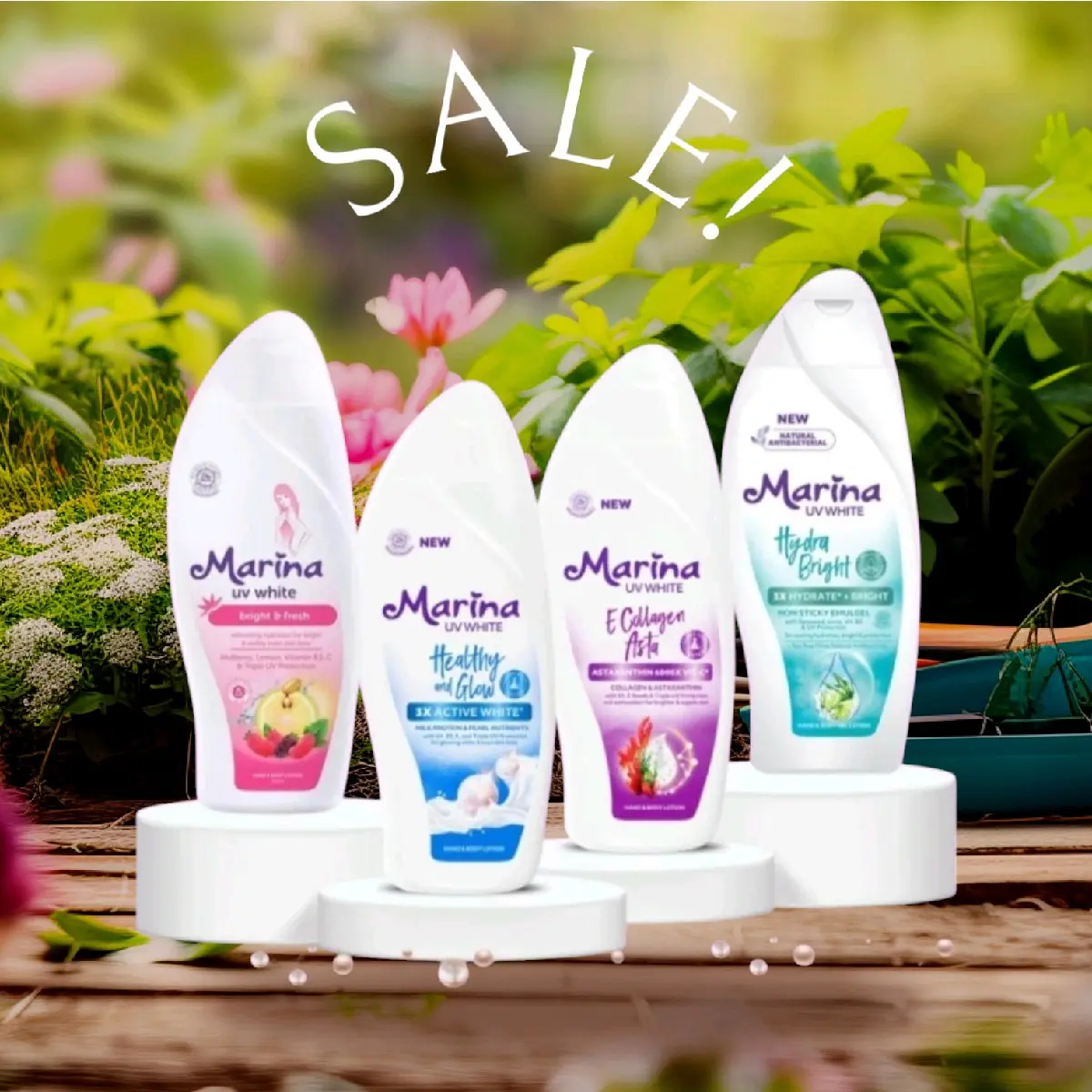 MARINA HANDBODYLOTION UV WHITE 92 ML,185 ML,460 ML Perawatan Mencerahkan
