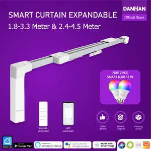 Rel Gorden Otomatis Remote, Control melalui Smartphone Smart Curtain Expandable Danhan, Curtain Adjustable, Gorden Tirai Otomatis, Tuya