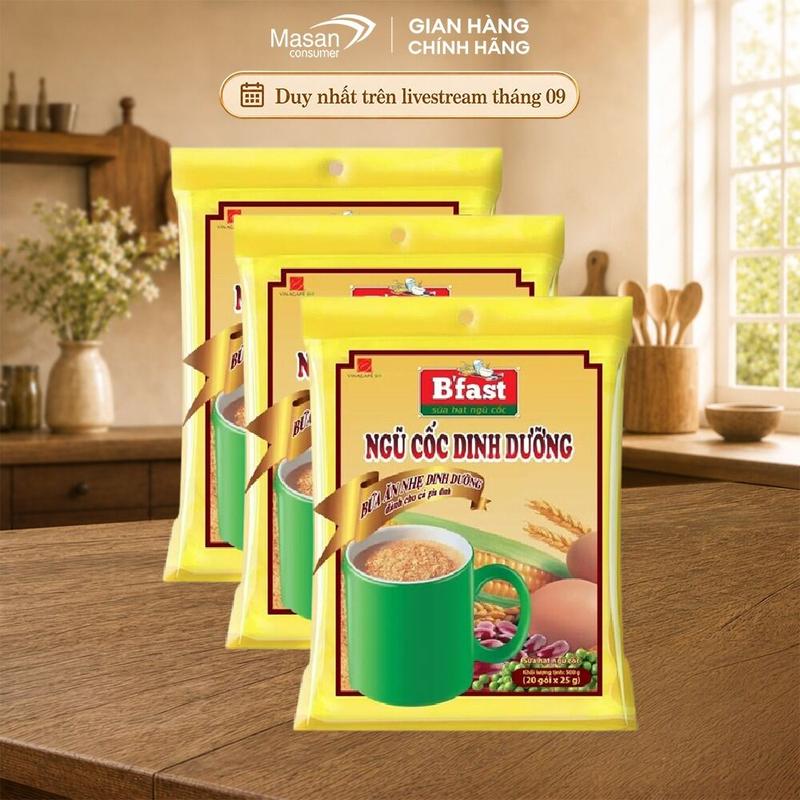 Combo 3 Sữa hạt ngũ cốc B'fast bịch x 20gói x 25gr