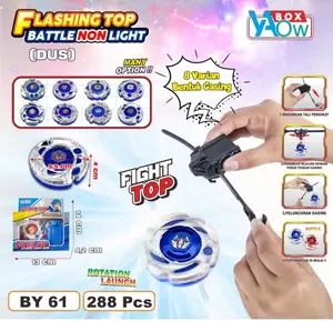 Mainan Anak GASING FLASHING TOP BATTLE NON LIGHT BY61 / Gangsing TANPA LAMPU BY61 Kemasan DUS