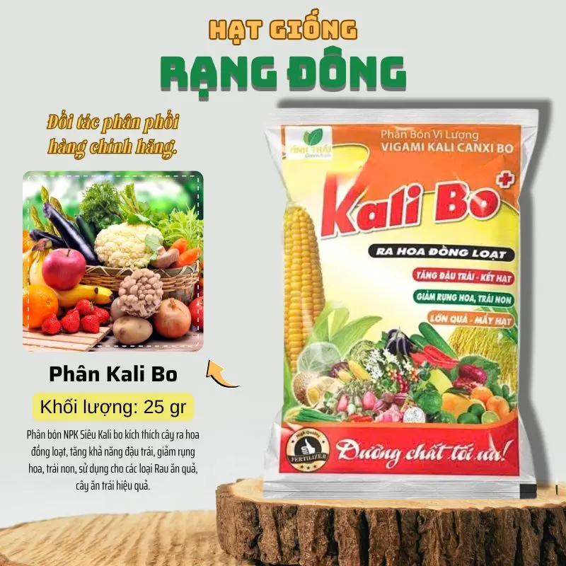 Phân Bón Vi Lượng Siêu Kali Bo (gói 25gr) Tăng đậu trái, kết hạt, Giảm rụng hoa, trái non hiệu quả - Hạt giống Rạng Đông