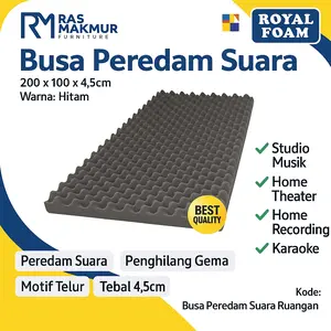 Busa Peredam Suara Motif Telur Royal Foam 200x100x5 cm – Busa Peredam Dinding Studio Akustik, Tebal Super Padat, Kualitas Premium untuk Kamar, Rumah, Kantor, dan Studio Musik