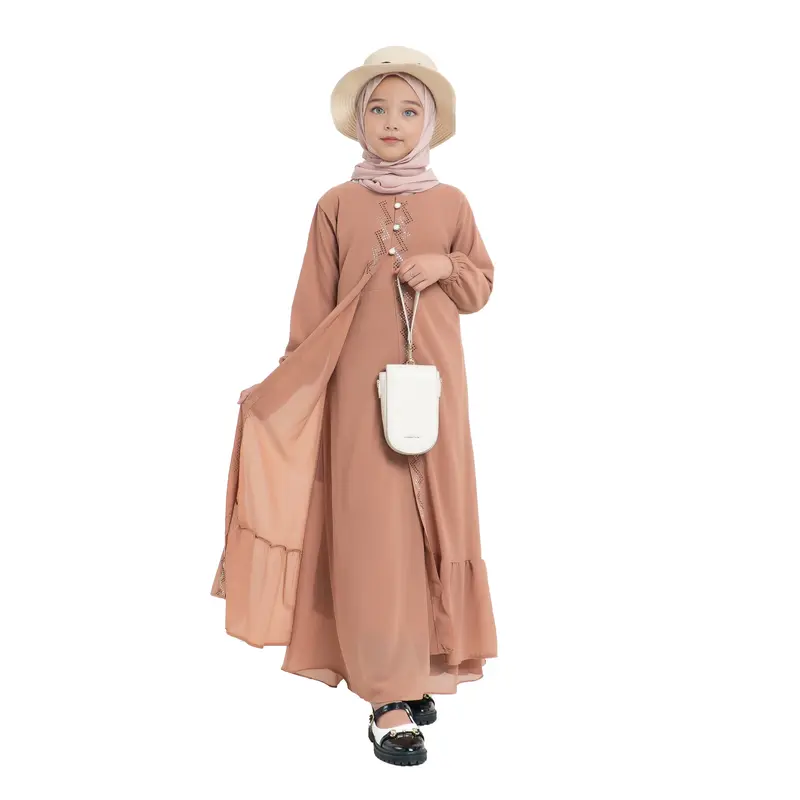 Gamis Sumayya Anak Perempuan Cantik Bahan Ceruty Baby Doll Tangan Panjang 5