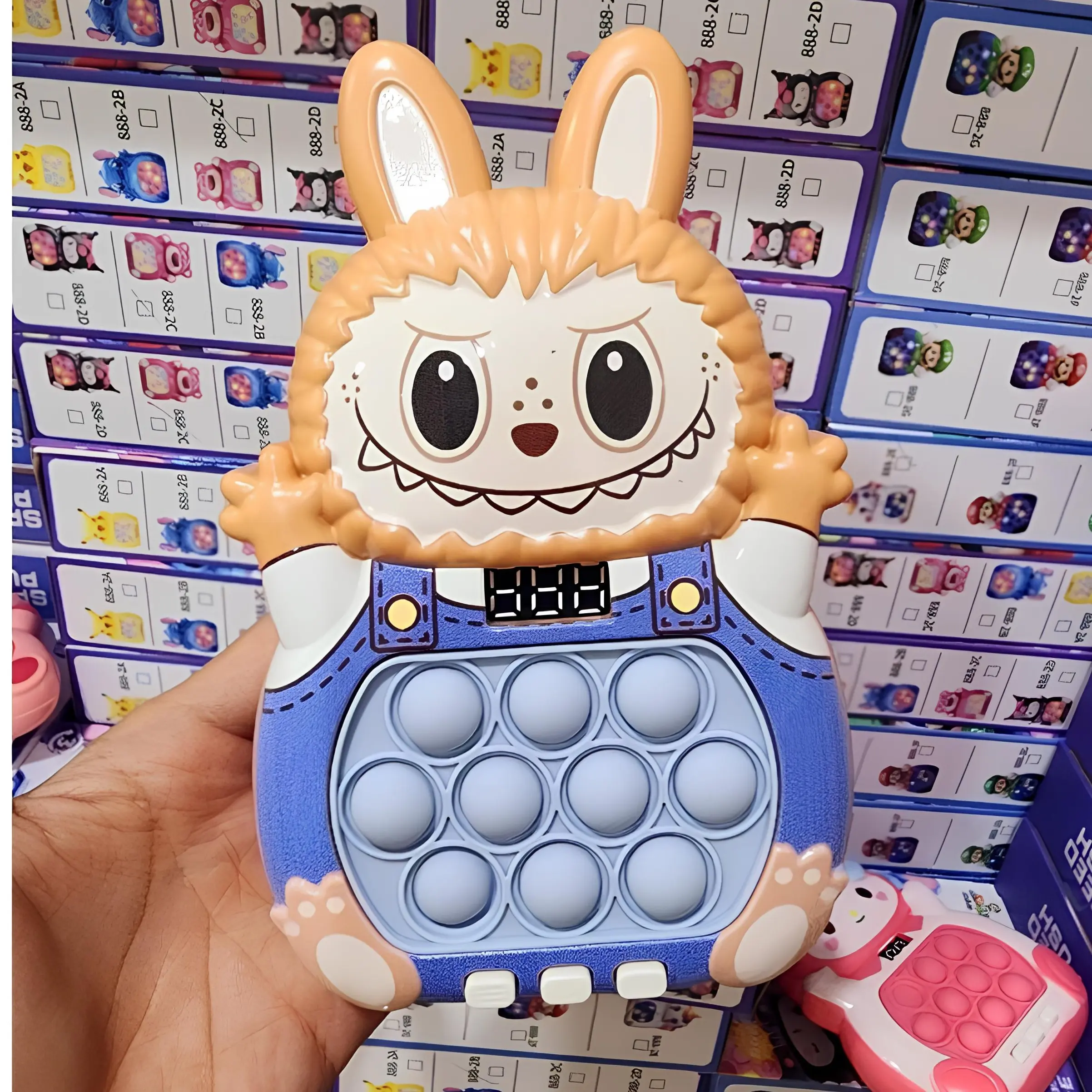 Level 999+ LCD LED Generasi Terbaru Pop It Elektronik Labubu Mainan Anak |Game Console Machine Game Speed Push Mainan Edukatif Anak
