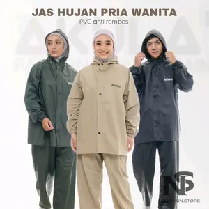 AKULA [All Series] Jas Hujan Setelan Dewasa Pria Wanita Mantel Anti Rembes PVC Elastis Tebal Zipper Premium best quality