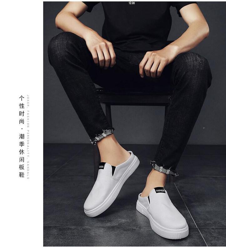 Product Introduction of 2023 New [COD] [Free Shipping] [Spot] Men's New Canvas Half Drag Low-Top Sneakers Casual Shoes Sports Canvas Shoes 10