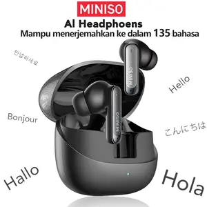 MINISO MS106 TWS AI Wireless Terjemahan Earbuds Open-top Gaming Headset In-ear IPX5 Waterproof HIFI Stereo Headphone Olahraga dengan Fitur Terjemahan AI