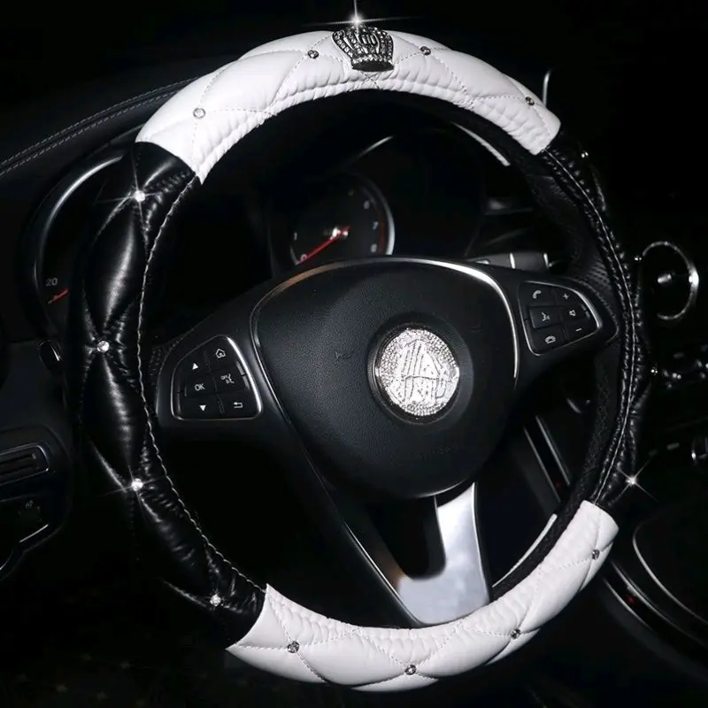 Sarung Kemudi Mobil Diamond Crown Car Steering Wheel Cover Sarung Stir Kendaraan 1