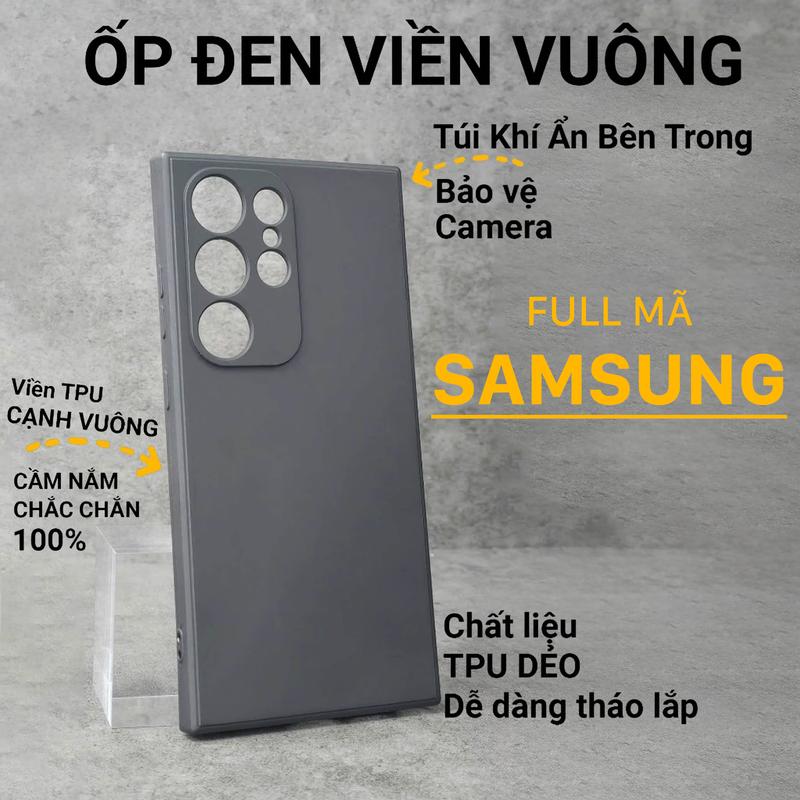 Ốp TPU Đen cho Samsung Galaxy Note S26 S25 S24 S23 S22 S21 S20 S10e S9 M F A57 A56 A55 A54 A53 A52 A51 A37 A36 A35 A32 A27 A26 A25 A24 A23 A22 A18 A17 A16 A15 A14 A13 A12 A08 A07 A06 A05 A04 C9 J8 J7 J6 J5 J4 Pro Plus Prime Ultra FE Lite Edge 4G 5G Full