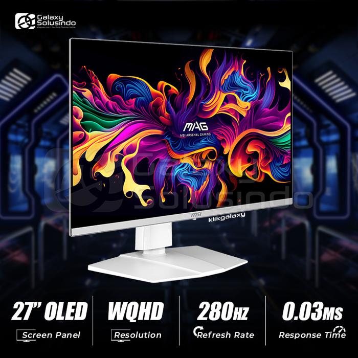 Gambar MSI MAG 272QPW QD-OLED X28 WHITE 27 Inch 0.03ms WQHD 280Hz Gaming Monitor dari Gasol WTC Surabaya Kota Surabaya Tokopedia