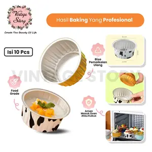 Aluminium Foil Cup Cetakan Muffin Kue Dessert Anti Lengket Bisa Pakai Ulang