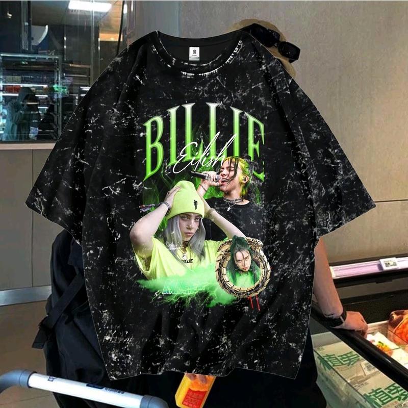 T-SHIRT BILLIE EILISH RAP TEE OVERSIZE STYLE WASHING VINTAGE TEE 4