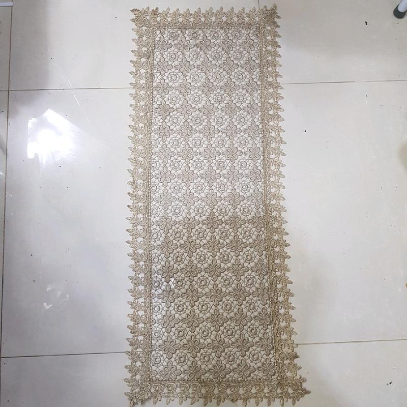 taplak meja ruang tamu mewah ukuran 100 x 40cm rajutan bordir 4