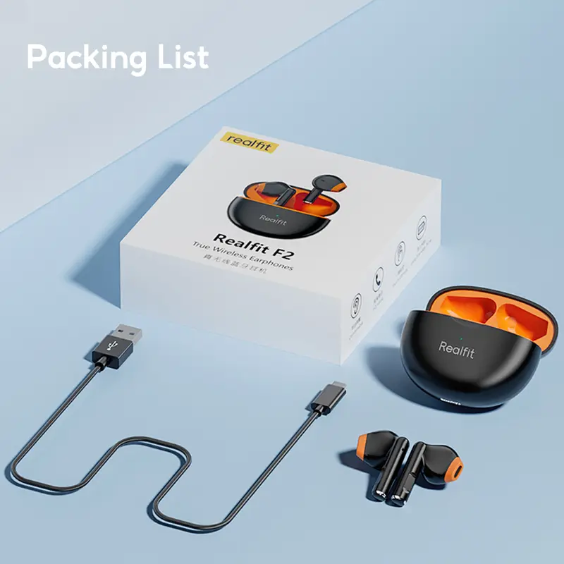 Tai Nghe Nhét Tai Nghe Bluetooth, Realfit F2 TWS, Chất Lượng HIFI, Tai Nghe Không Dây Chân Thực, Có Mic, BT5.3, Âm Trầm Tuyệt Vời 8