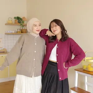 Midun.project - Asria Flowers Cardigan Rajut Wanita Motif Polos Korean Style Bunga