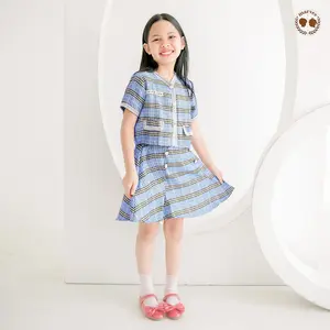 Marves Sava Setelan Baju Anak Perempuan Korean Style Bahan Tweed Usia 1 hingga 14 Tahun