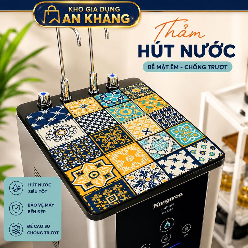 Thảm Lót Cốc Thấm Hút Nhanh,Thảm Lót Máy Lọc Nước Chống Thấm Chất Liệu Da Nappa Đế Cao Su Chống Trượt