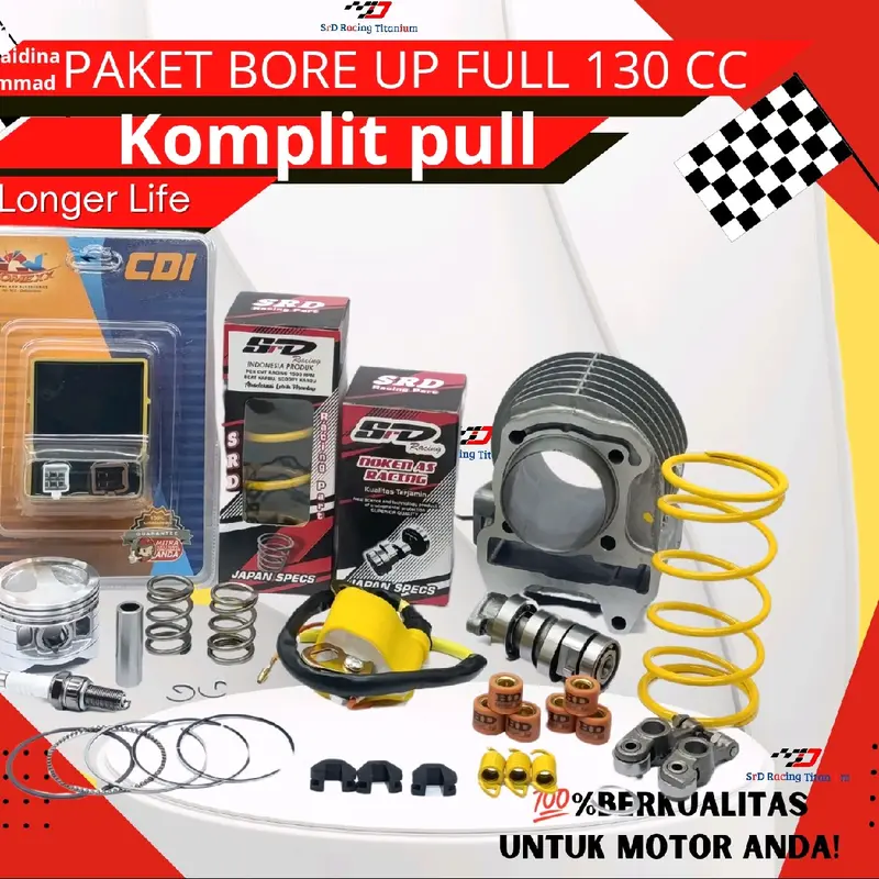 PAKET BORE UP BEAT KARBU 130CC FULL BLOK SET CDI/ECU