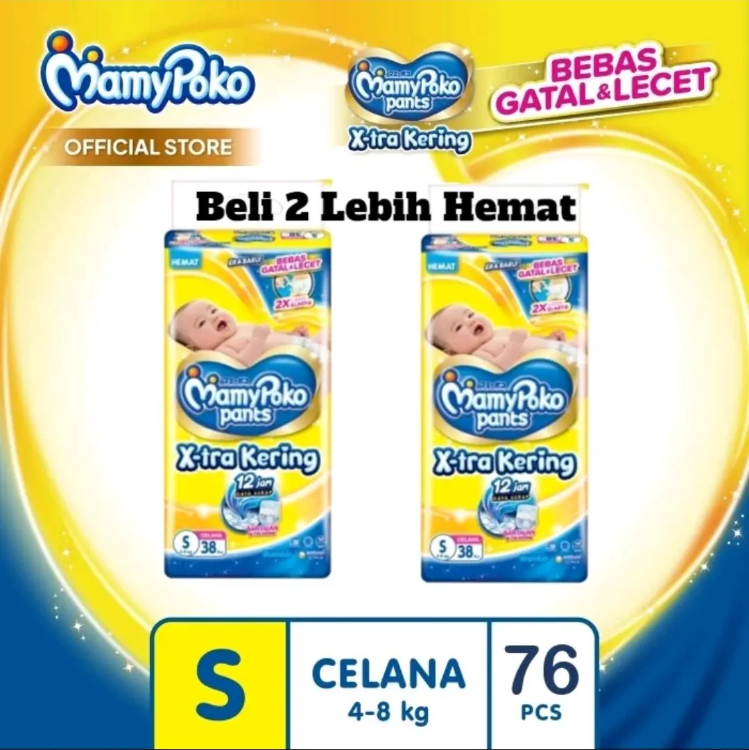 [HARGA BUNDLING] 2 LEBIH HEMAT Mamypoko Pants X-tra Kering M32 M 32 Popok Celana