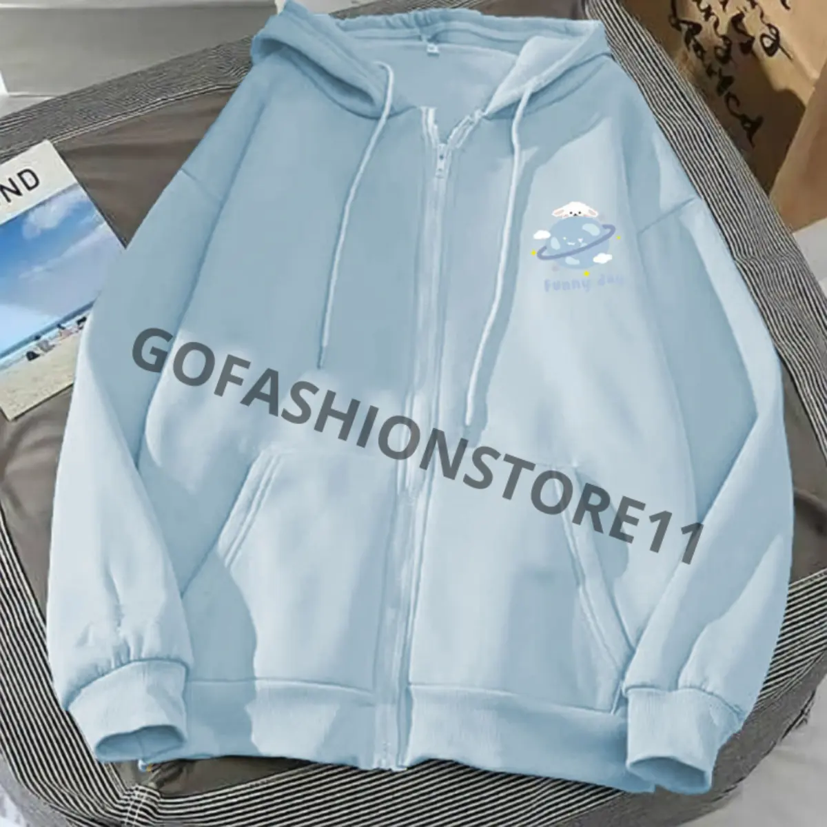Jaket wanita resleting depan korean style Funny Day size L XL XXL jaket wanita resleting tebal jaket hoodie wanita dewasa hoodie zipper wanita hoodie wanita aesthetic resleting hoodie wanita terbaru 2022 sweater resleting wanita korea murah bisa COD-GFR