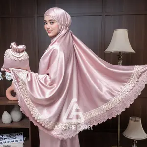 ASSTHELABEL - Mukena Dewasa Sutra Silk Premium Laser Cut Renda Cantik 2in1 Mukenah Diamond silky Grade A Mukenah Muslim Wanita Gamila series