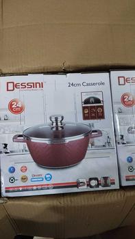 Product Review of DESSINI ITALY Granite Die Cast Aluminium Non Stick Casserole Pot Bowl Deep Fry Pan Cookware Tool (24cm) from z**m 0