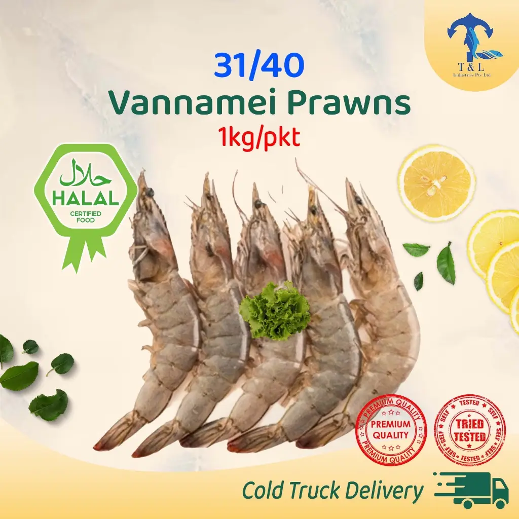 Halal Vannamei Prawns 31/40 (1kg)
