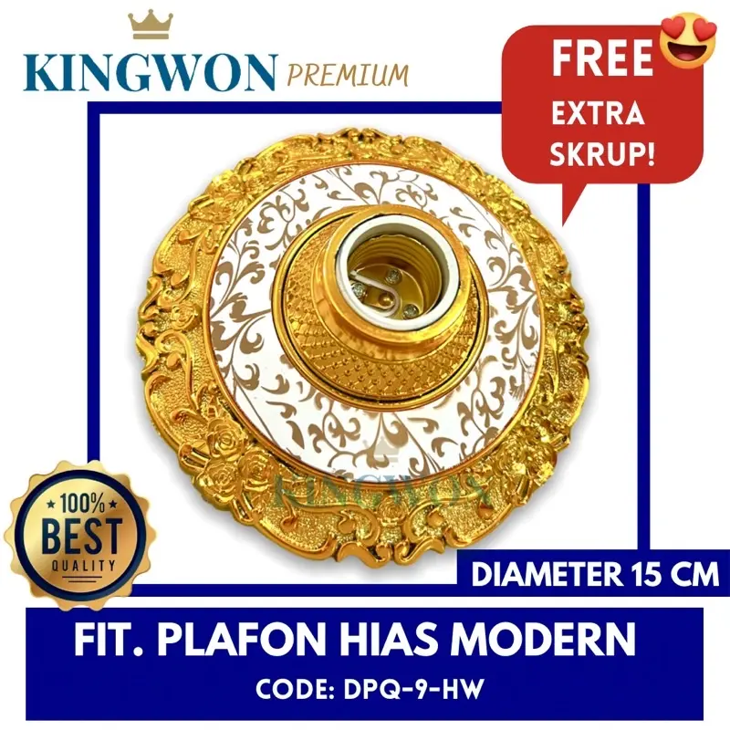 FITTING LAMPU PLAFON HIAS ORNAMEN / FITTING PLAFON / LAMPU PLAFON / TEMPAT LAMPU PLAFON KINGWON E27 5