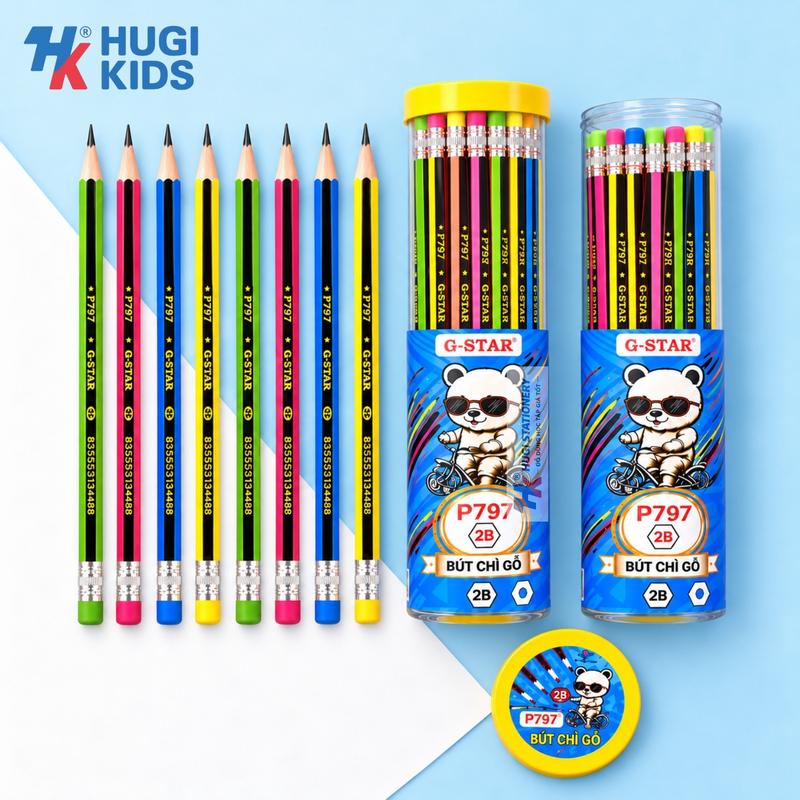 Combo 12/24/36 Cây Bút Chì Gỗ Gstar P797 – Ngòi 2B, Viết Êm, Nét Đậm và Đều