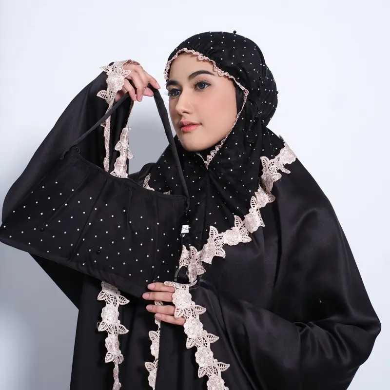 Alluna Premium Mukena Dewasa Katun Silk Velvet Renda Mutiara Mewah Tille Pearl Mukena Wanita 2024 Muslim Bordir Cantik Putih Mukenah Lebaran