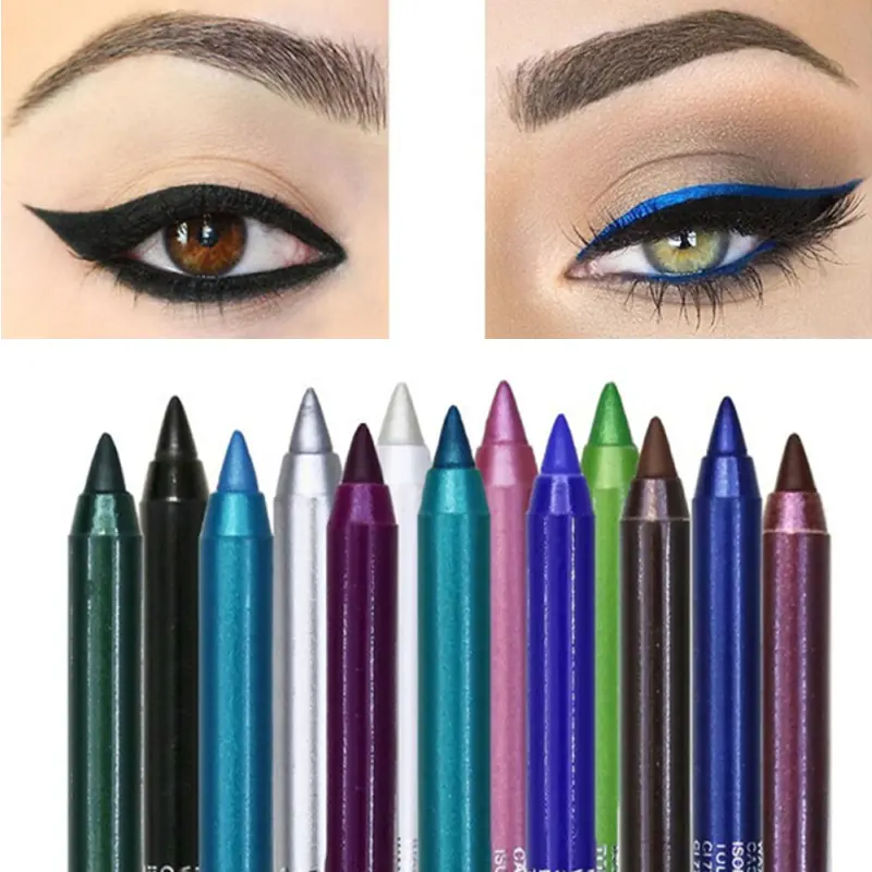 14 Colors Long-lasting Eye Liner Pencil Waterproof Pigment Green Brown Black Eyeiner Pen Women Fashion Color Eye Makeup Cosmetic