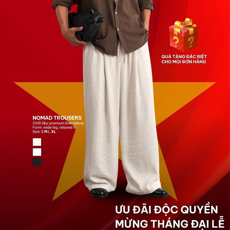 [SIÊU SALE 8.8] Quần Linen Nam Cạp Chun Form Rộng – Nomad Linen Trousers B Brown Studios