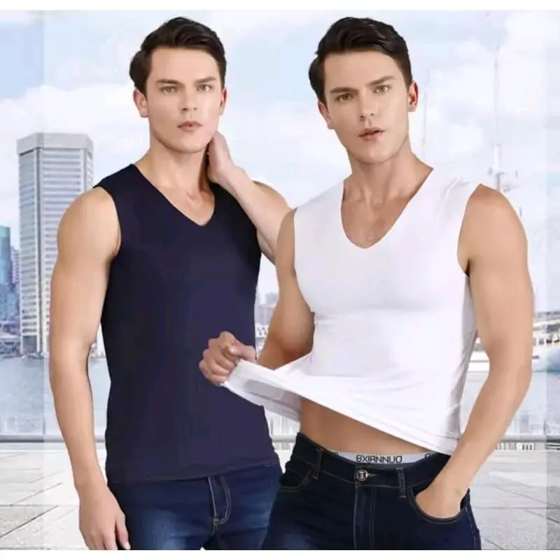 Paket 6 Pcs Kaos Baju Dalam Pria Singlet Yukensi Dewasa Polos Cotton Hitam Putih - Oblong, Tank, Katun, Atasan, Cowok Keren Slim Vit S-M-L-XL Fit warna mix kutang 2