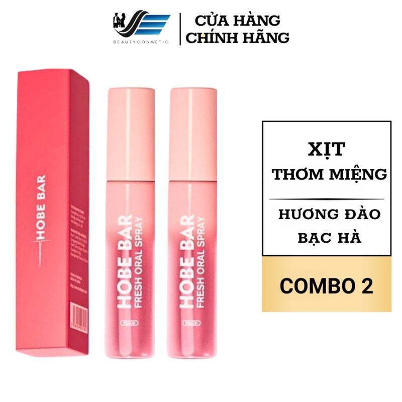 Combo 2 Chai Xịt Thơm Miệng Hobe Bar Chính Hãng 20ml Hương Vị Trái Cây Đào Bạc Hà Chai Sịt Khử Mùi Hôi Miệng Thơm Mồm Nam Nữ