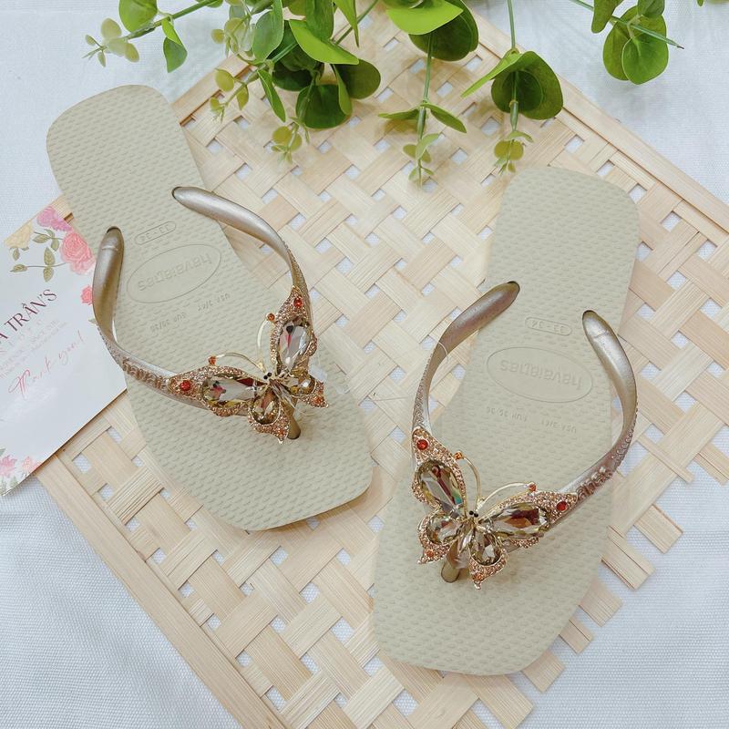 DÉP HAVAIANAS ĐV GOLD NHẠT CHARM TỔNG HỢP - LINDATRAN