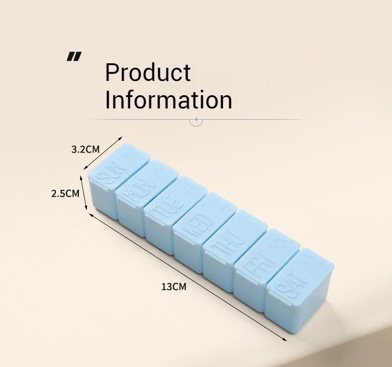 Product Introduction of Portable Medicine Case 7 Days AM PM Weekly Travel Pill Case Organizer Holder Box Dispenser Pillbox Pill Cutter Healthcare Aid 4
