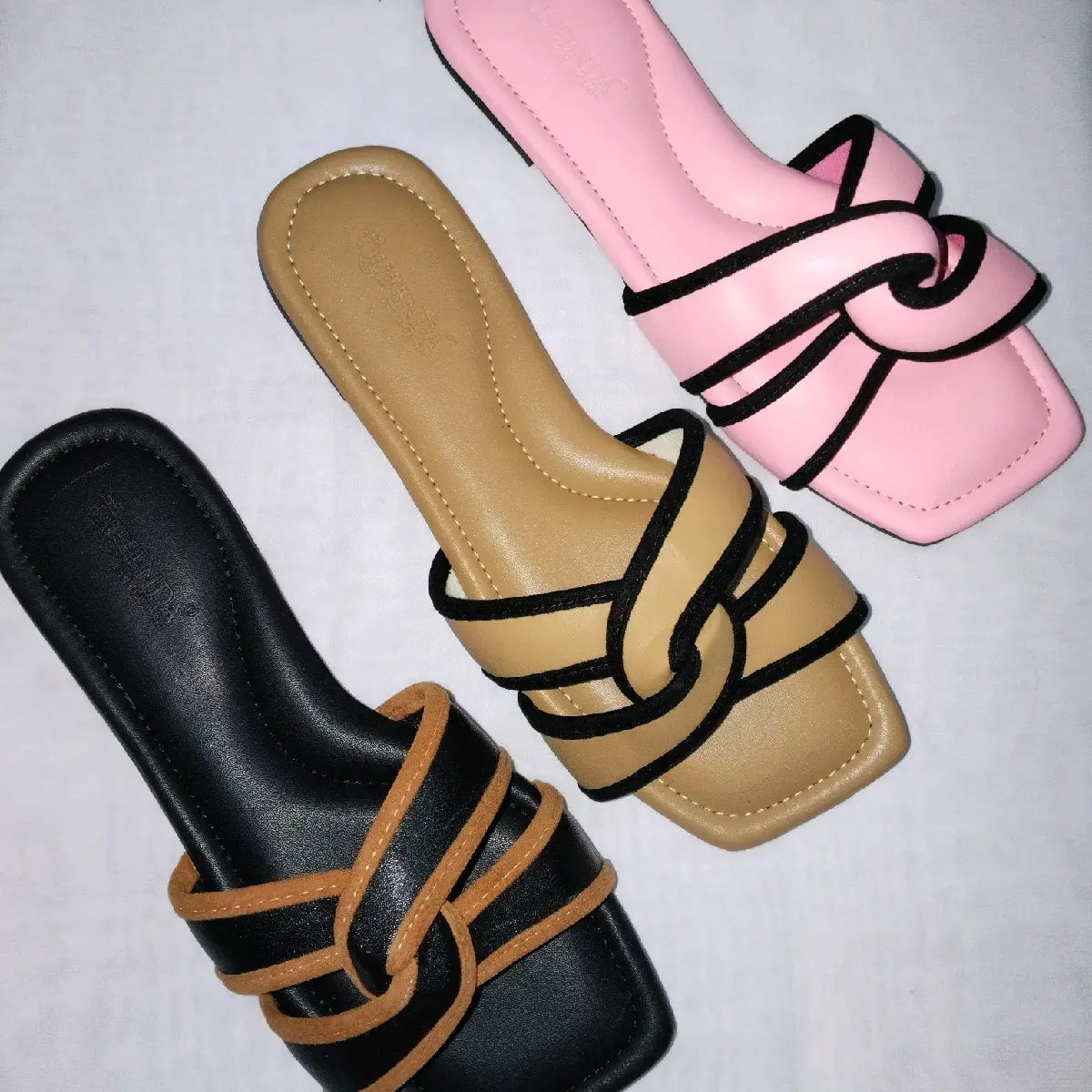Sandal flat teplek sandal wanita kekinian Queenda Collection ND - 01