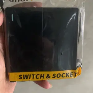 JK SPACE Saklar Lampu Dinding Tipe 86 Saklar Lampu Modern Universal Soket Colokan dengan Sakelar Hitam Tembaga