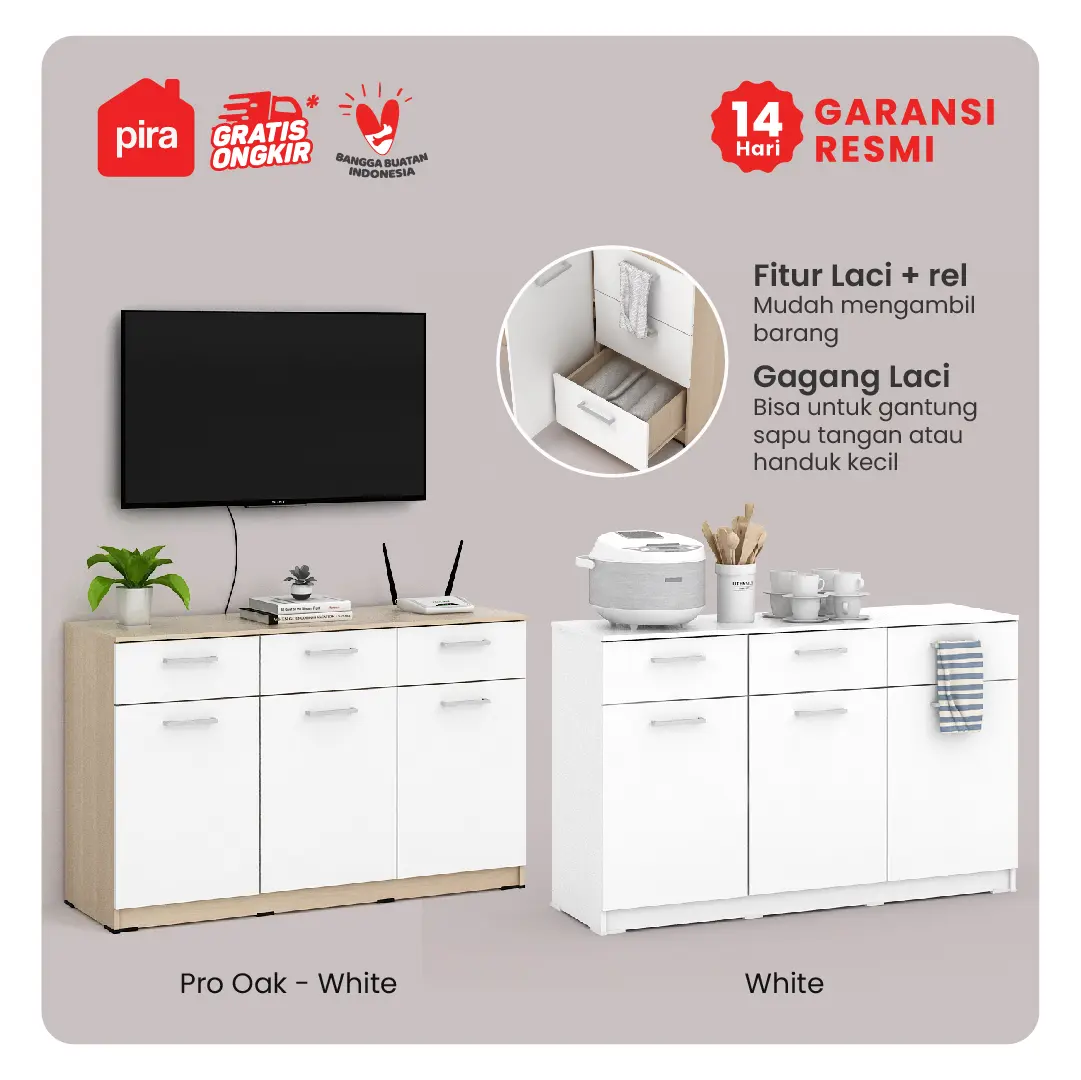 PIRA METROPOLIS OX - ARUNA SB121 Bufet / Rak Dapur / Kitchen Set Bawah Dapur / Lemari Dapur