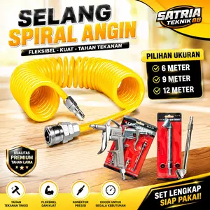 BISA COD!!! Paket Alat Service 3in1 Selang Angin Kompresor Recoil Spiral - Alat Semprot Angin Air Duster Gun DG-10 - Alat Isi Angin Air Chuck 6 Inch FREE COUPLER SEPERTI TEKIRO