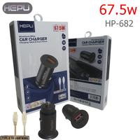 Gambar HEPU Car Charger Mobil FAST Charging USB + Type C PD QC3.0 HP-682 - GREY-CTC dari Hepu Store Kota Administrasi Jakarta Pusat 4 Tokopedia
