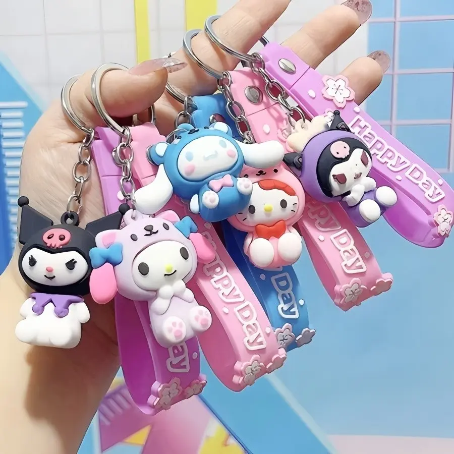Gantungan Kunci Karakter Lucu Keychain Gantungan Tas 3D Lembut dengan Tali Serasi Hadiah Kecil untuk Sahabat dan Keluarga Y110