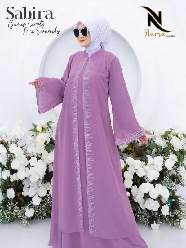 SABIRA GAMIS X KAK FIKY Gamis Ceruty BabbyDoll Premium Full Furing 5