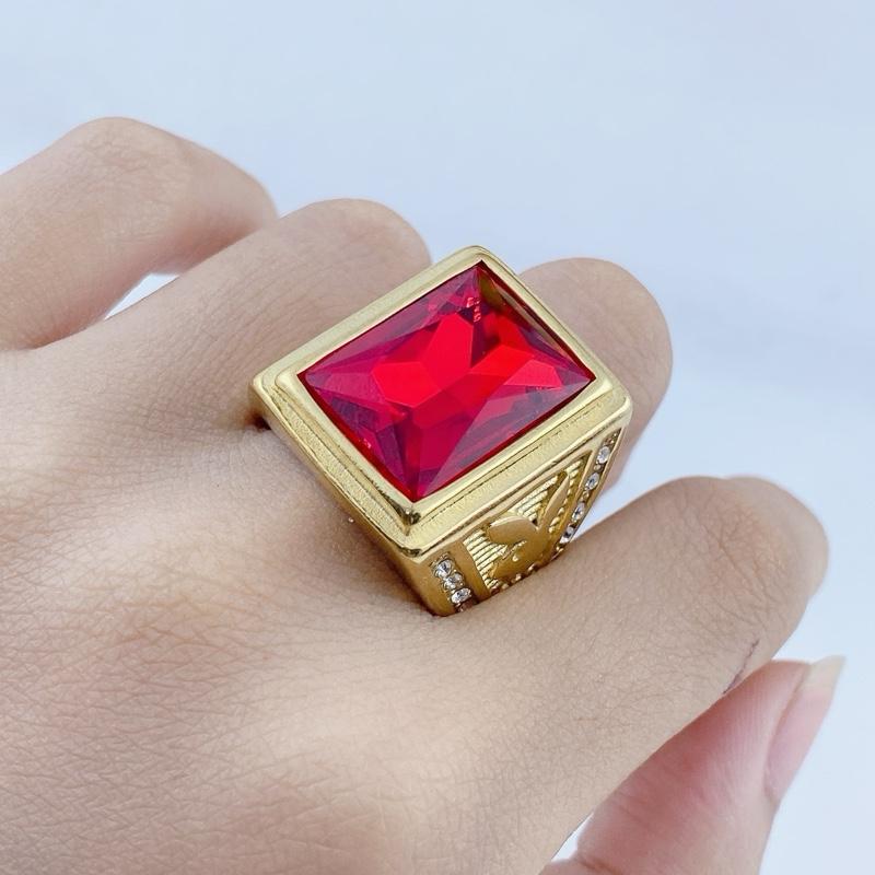 Nhẫn nam titan mặt đá vuông nam tính bền đẹp