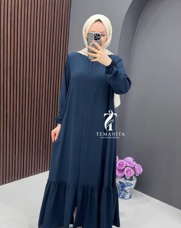 TEMAWANITA Medina Gamis Premium Bahan Halus Lembut - 7.1 Dress Busui Friendly dengan Resleting Dada Cocok untuk Idul Iedul Fitri Lebaran Masa Kini 2